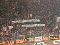 Stagione 2003/04: stendardo del Gate 4 PAOK Salonicco in Curva Sud contro la Lazio