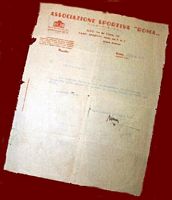 Carta sociale
                  indirizzata a Benito Mussolini del 17.08.1941.
                  Accompagnava in regalo una foto della squadra.