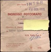 Roma/Inter 1974/75 accredito fotografo